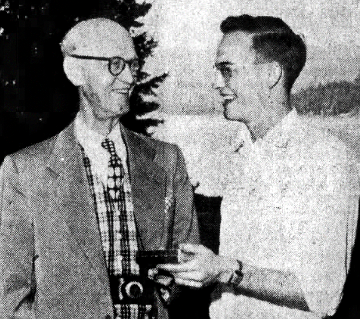 Desert Hotel manager James S. Hill and his son, Jimmy, in 1951.
