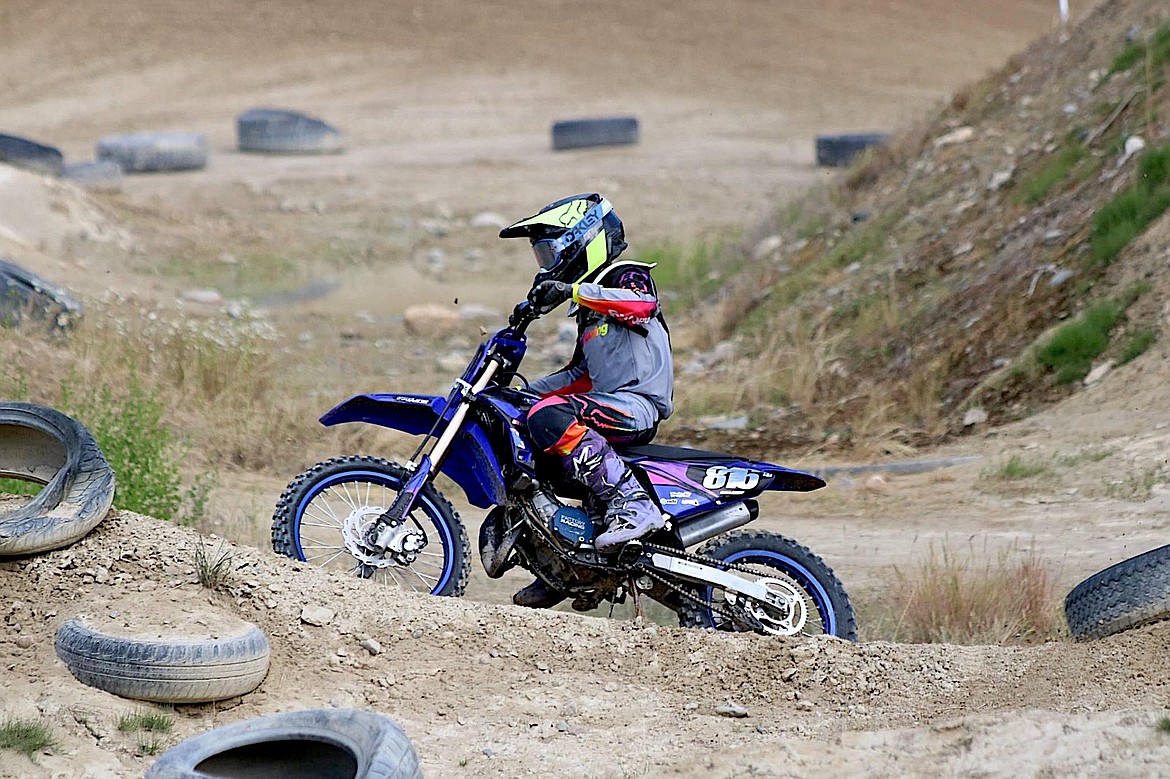 Libby's Mason Bache competes in the 85cc race Saturday, June 22, 2024, at the Millpond Motocross track. (Photo courtesy Tracy Bache)