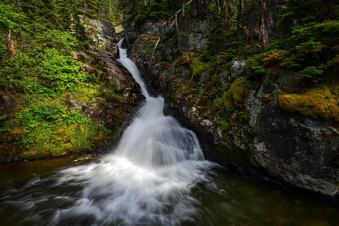 Aster Falls in Two Medicine in Glacier National Park on Sunday, June 23. (Casey Kreider/Daily Inter Lake)