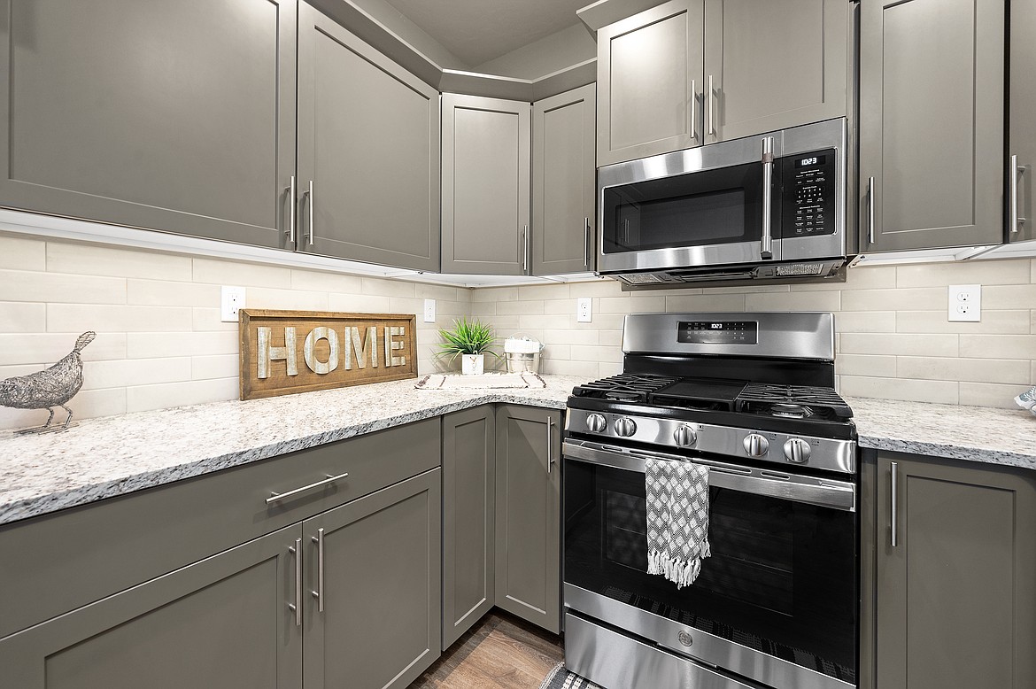 This kitchen is an example of what will be found in the Canyon-style homes that will be among the models built in the "Miracle on Britton" neighborhood in Post Falls. The target selling price for this three-bedroom, two-bathroom home with a two-car garage is $360,000.