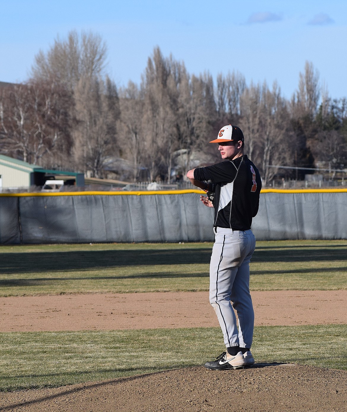 Ephrata graduate Cody Black takes the mound during a practice leading up to the 2024 season. On the mound, Black went 4-5 as a starter with a 1.62 ERA and 64 strikeouts this spring, earning his second straight first-team all-CWAC honor.