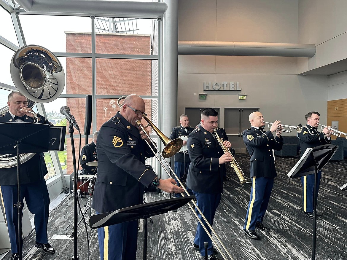 The 133D Army National Guard band cruises through a tune.