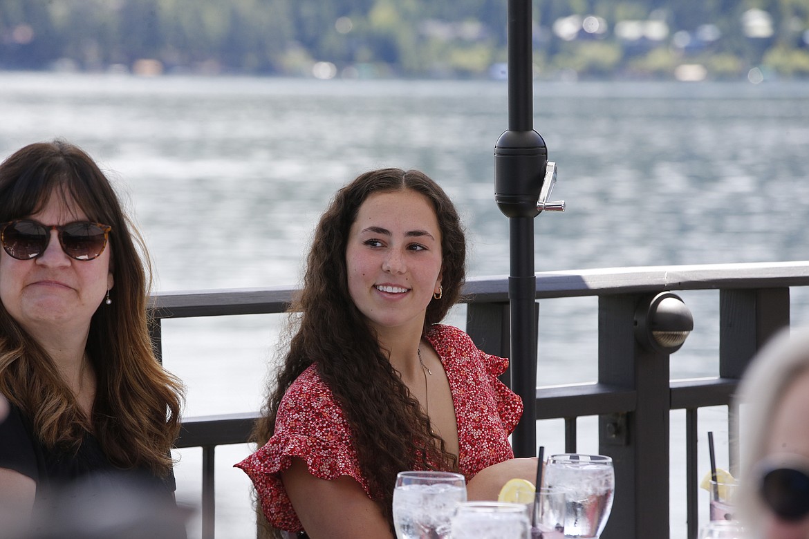 Abigail Neff, center, and mom Jacquie Neff attend the North Idaho Fair Foundation's awards luncheon Friday at the Hayden Lake Country Club. This was the fourth year for Abigail to receive a scholarship from the foundation.