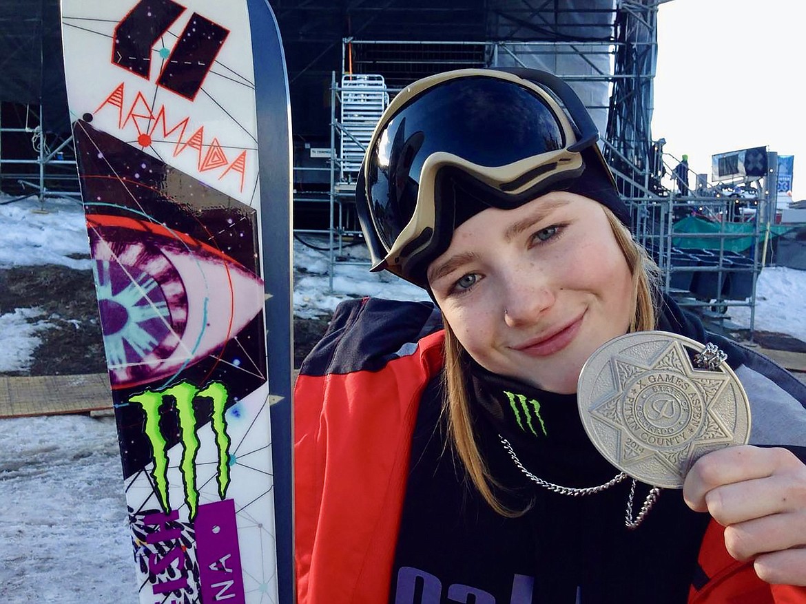 Voisin in 2014 with her first X Games medal in Aspen, Colorado. (Photo by Josh Bishop)