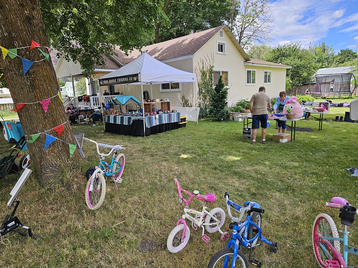 Kid's bikes and a wide variety of other sale items adorned a large sale in Paradise during this past weekend's Sanders County Yard Sale. (Chuck Bandel/VP-MI)