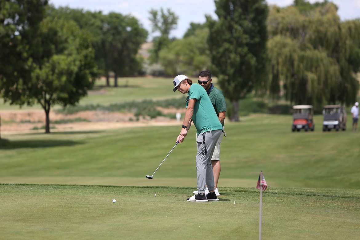 Along with competition on the golf course, there were contests for closest to the pin and longest drive at Saturday’s Please Hit Straight golf tournament in Warden.