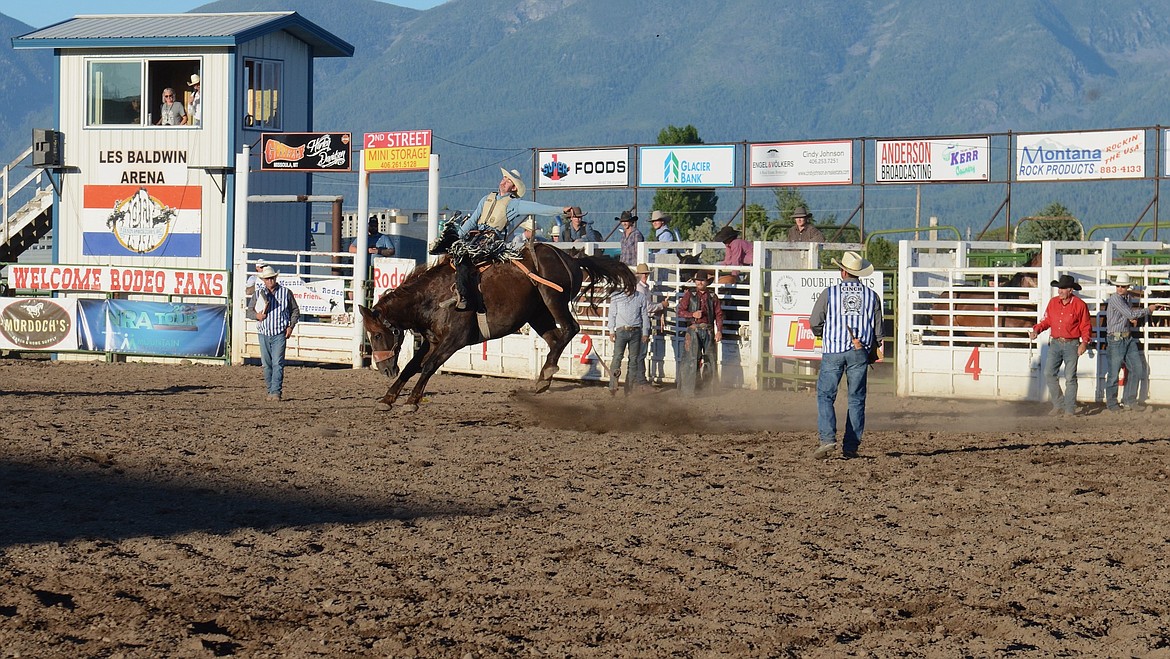 Big Circle Rodeo supplied the surly broncs for last weekend's Mission Mountain Rodeo in Polson. (Kristi Niemeyer/Leader)