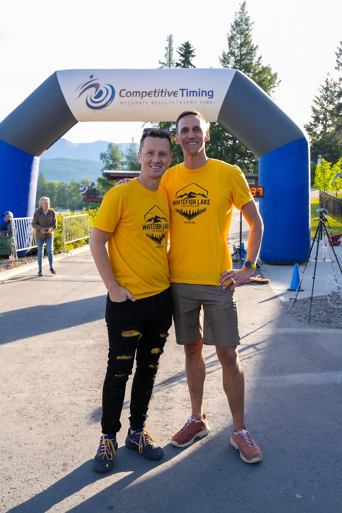 Whitefish Lake Triathlon event organizers Jeremy and Price Richardson. (Photo by Drew Silver)