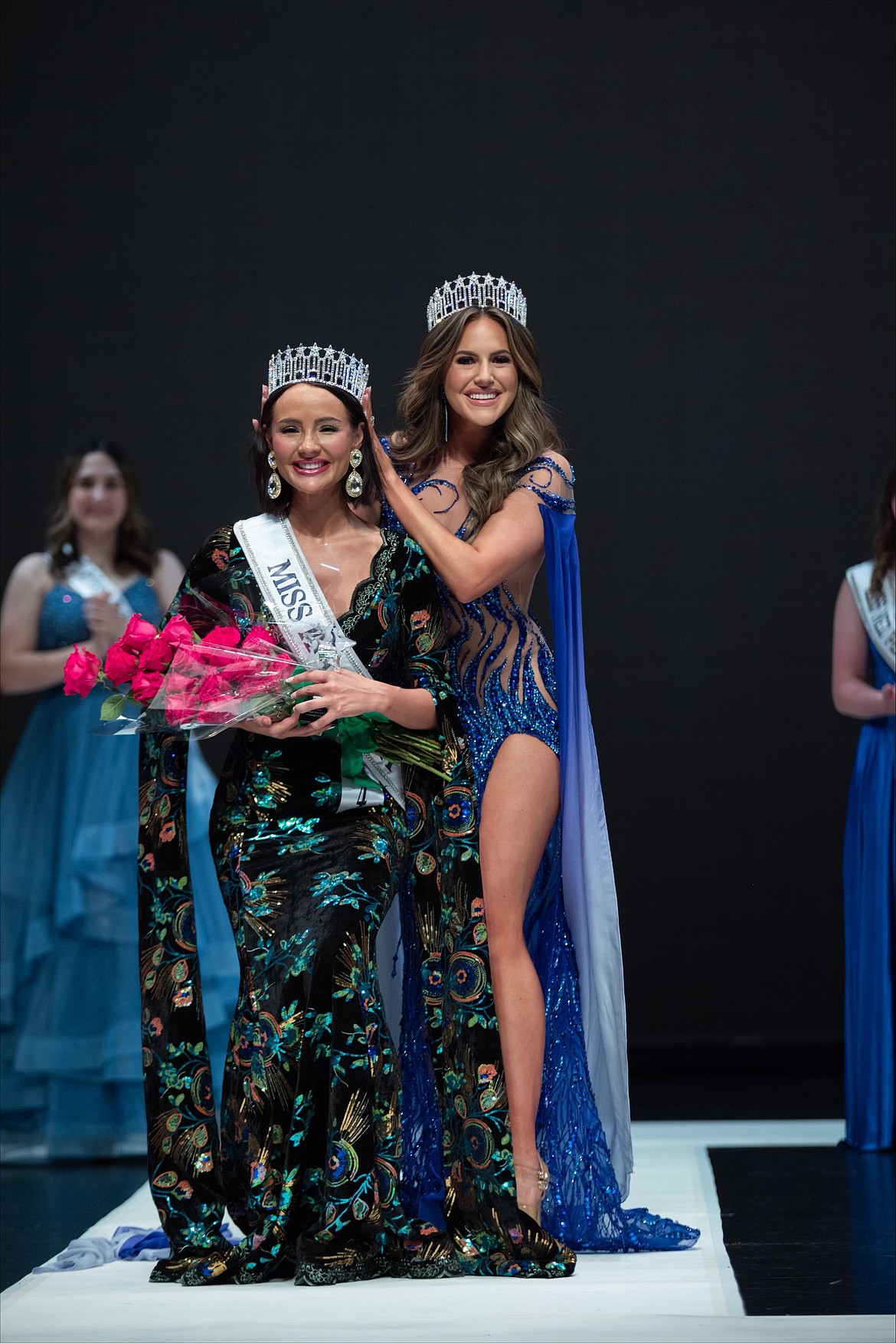 Hannah Menzner, Miss Idaho 2023, crowns Kaitlyn Widmyer as the 2024 Miss Idaho winner. Coeur d'Alene native Widmyer will be competing in Hollywood on August 3 and 4 for the title of Miss USA.