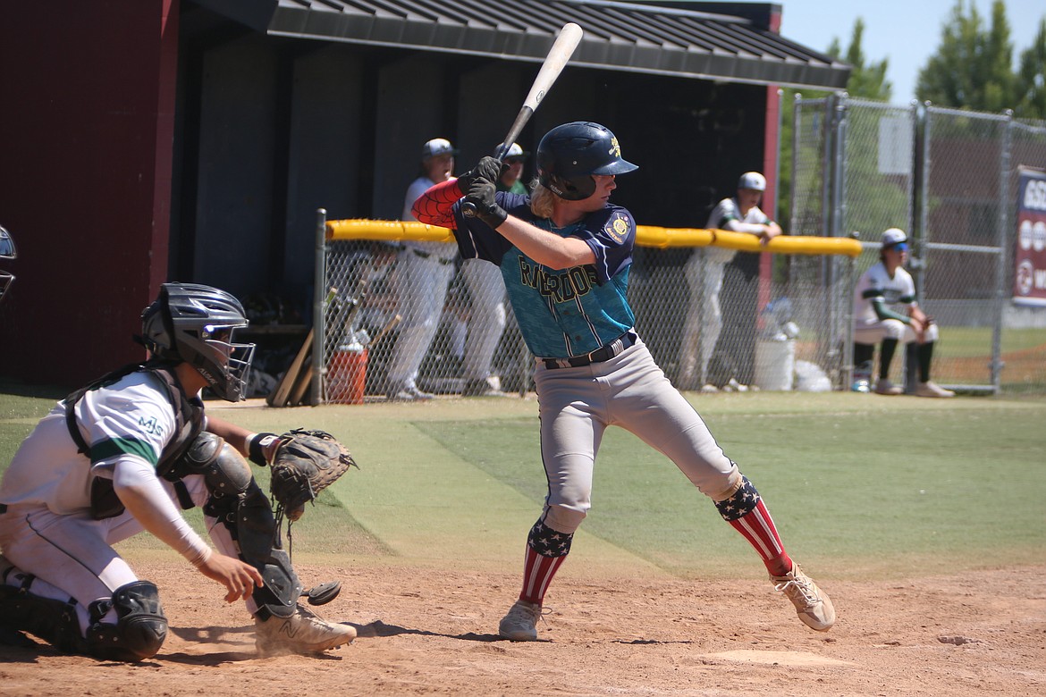 River Dog third baseman Nolan Betz waits for a pitch in the top of the sixth inning against Lakeside Recovery on Friday.