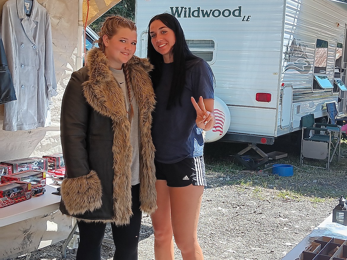 Tella Jensen and her friend, Nasya O’Connor, were heading back home to Ekalaka, Montana but saw the signs, pulled off I-90 at Exit 10 and Jensen found a new winter coat. (Monte Turner/Mineral Independent)