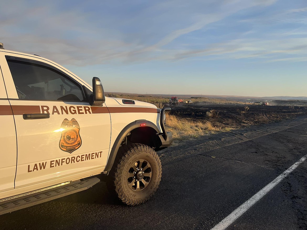 A small brush fire closed SR 17 near Coulee City for about half an hour Sunday.