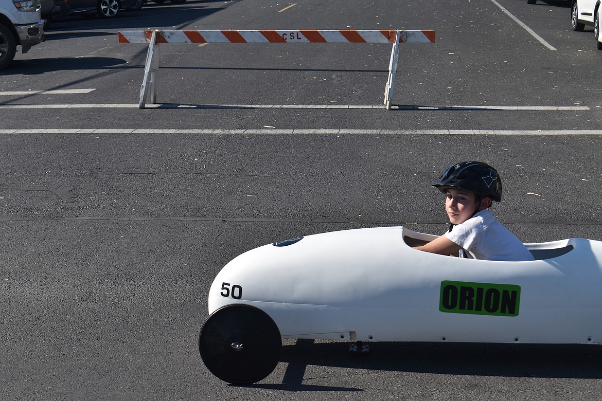 A young racer prepares to cross the finish line at the Soap Lake Suds ‘N Sun Soap Box Derby. Coverage of the derby was in Monday's paper and may be found online at https://bit.ly/SNSDERBY24.