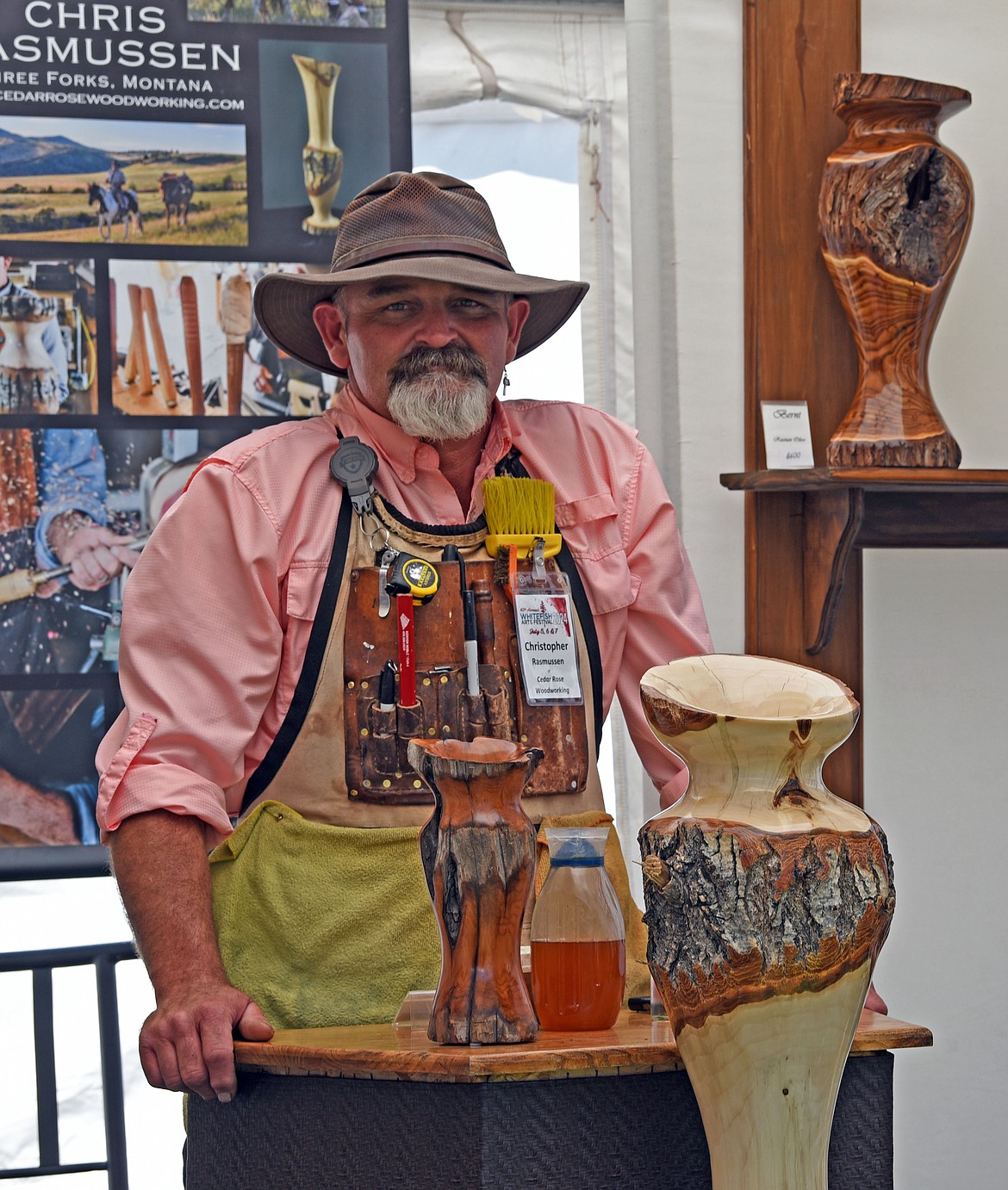 Chris Rasmussen based in Southwest Montana with cedar rose woodworking. (Kelsey Evans/Whitefish Pilot)