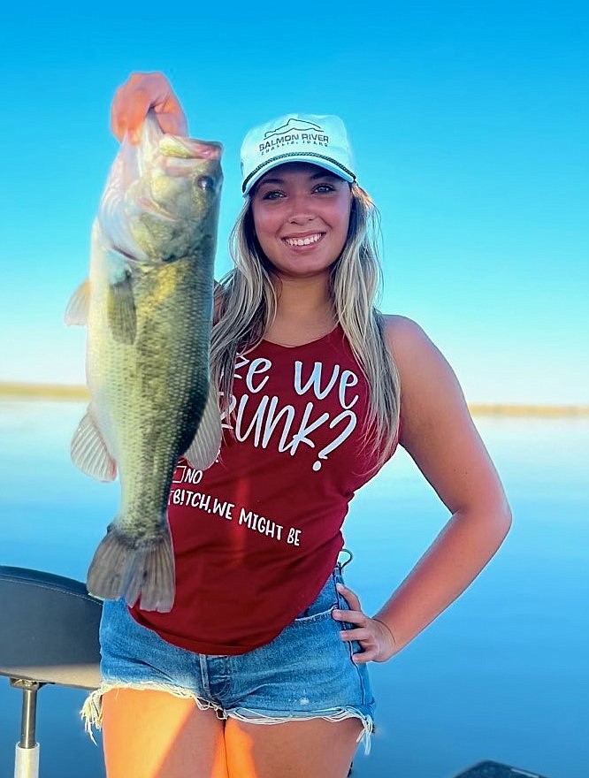 Lena Jolley caught this nice Potholes Reservoir Largemouth bass while fishing back in the sand dunes