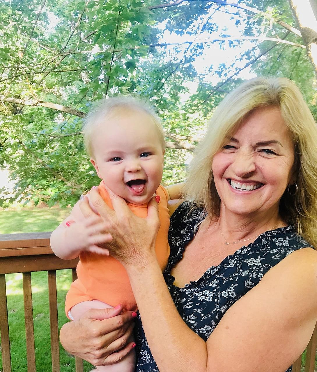 Barb Smalley and grandson Louis McGreal share a happy moment in June 2021.