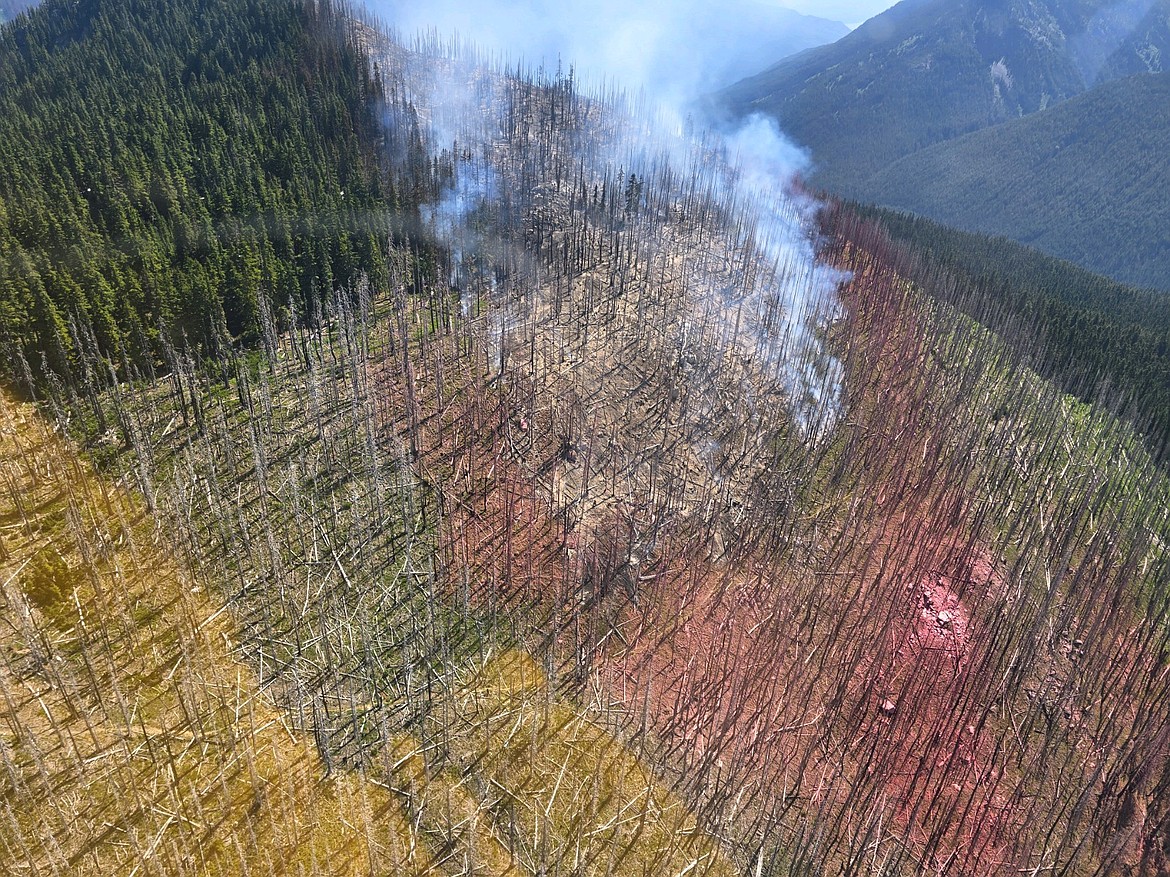 The Shoofly Fire burns in the North Cascades about 45 miles northwest of Wenatchee.