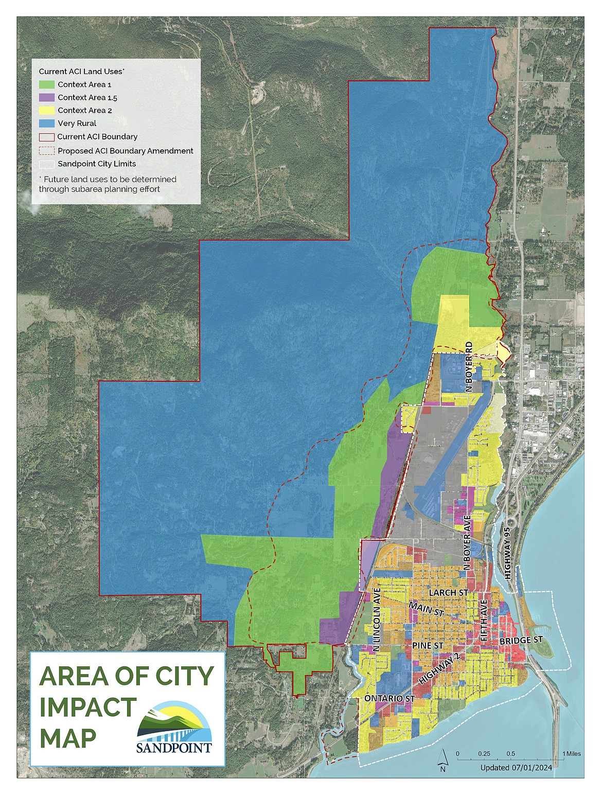 The draft plan includes a map detailing the area of city impact.