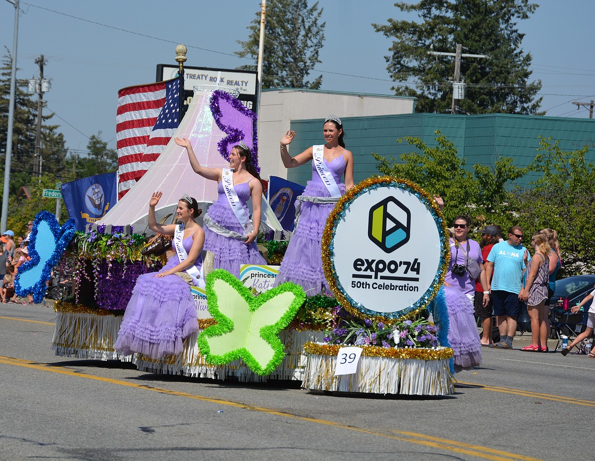 The Spokane Lilac Festival celebrated pageant winners and Expo '74 at the parade Saturday in Post Falls.