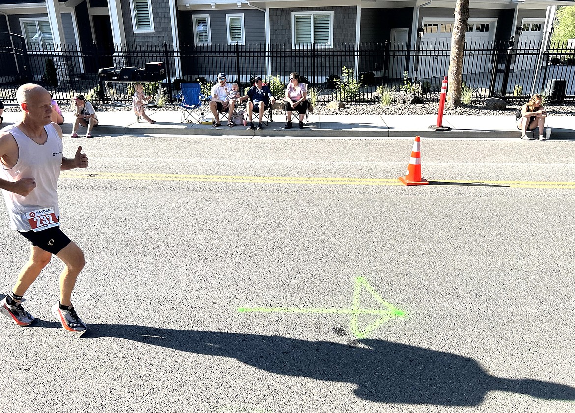 Nate Marler of Coeur d'Alene starts his run in the Hayden Triathlon.