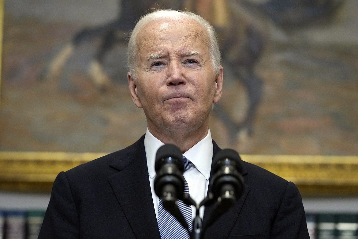 President Joe Biden speaks from the Roosevelt Room of the White House in Washington, Sunday, July 14, 2024, about the apparent assassination attempt of former President Donald Trump at a campaign rally in Pennsylvania. (AP Photo/Susan Walsh)