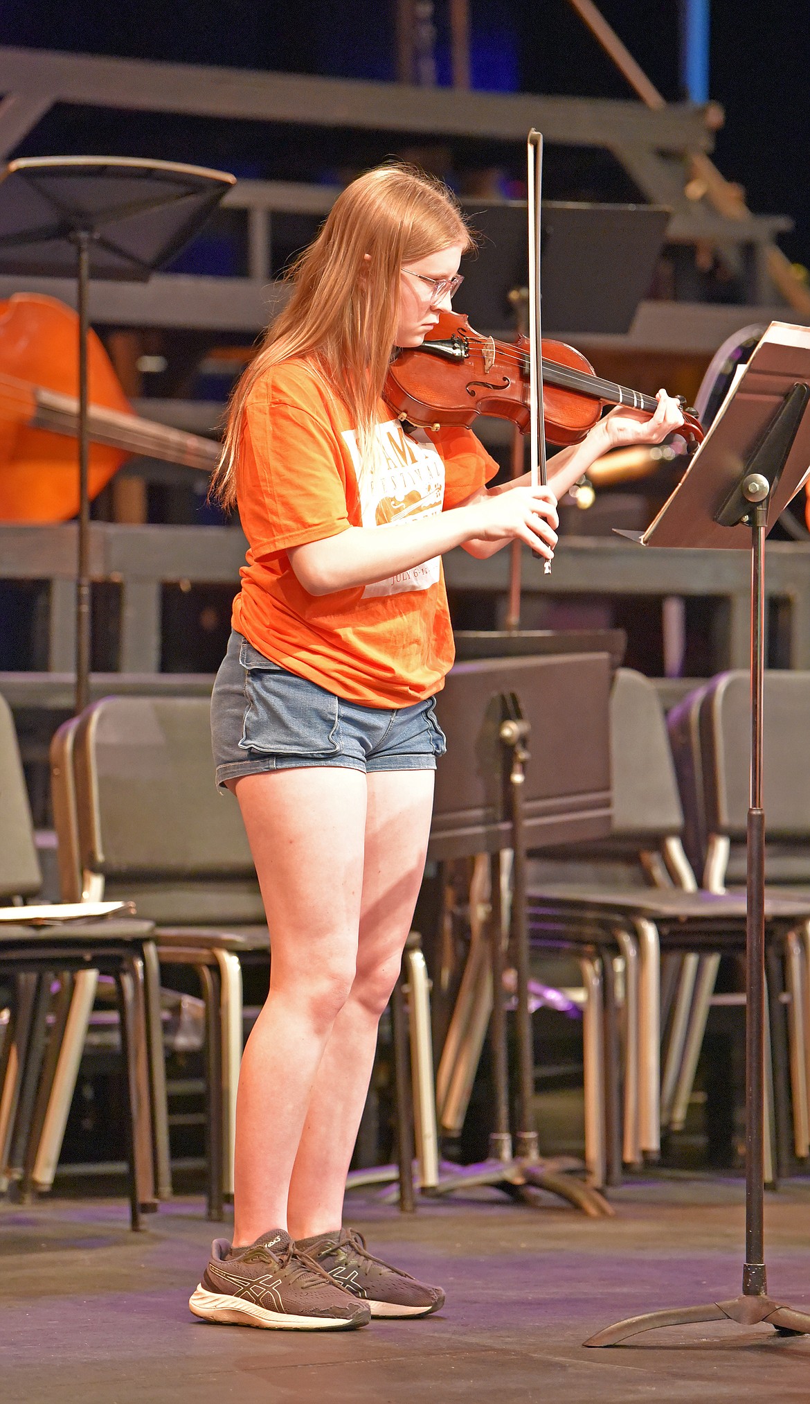 Camp Festival Amadeus participant Darcy Bauman performs during the concert last Thursday. (Julie Engler/Whitefish Pilot)