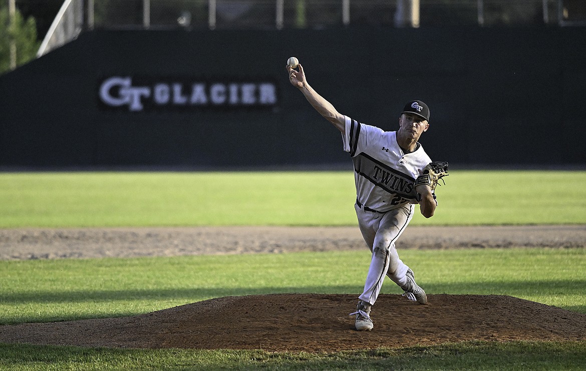 Matthew Mitts pitching during the Twins 5-1 win over West Plains. Seth Anderson Photo