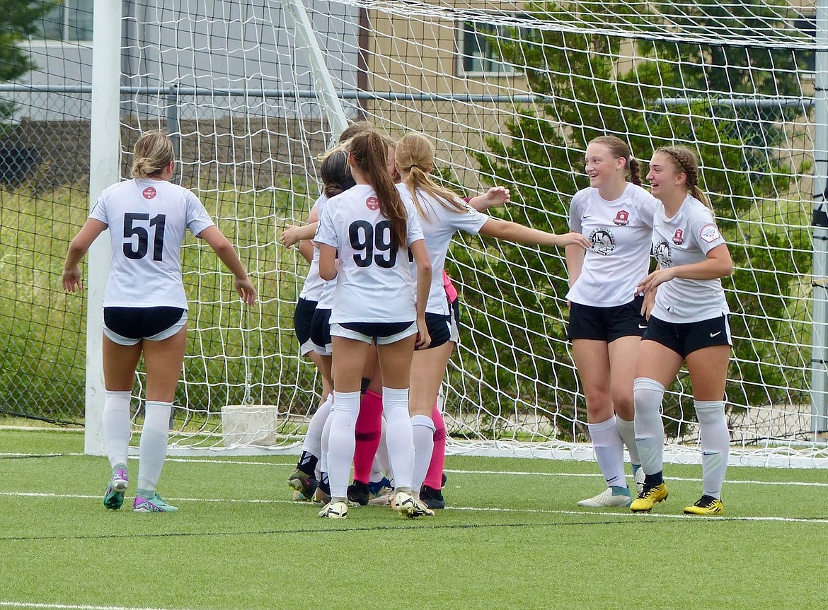 Photo by MARK RAKES
The Thorns North FC 07 Girls Academy soccer team celebrates after winning the 17U girls division at the U.S. Youth Soccer National Presidents Cup in Wichita, Kan.