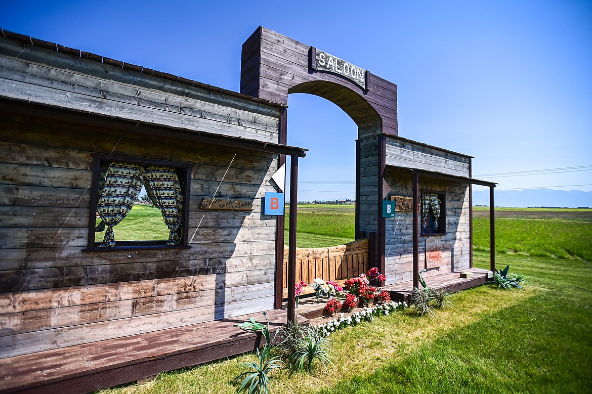 The popular saloon jump awaits horses and riders prior to the start of The Event at Rebecca Farm on Wednesday, July 17. (Casey Kreider/Daily Inter Lake)