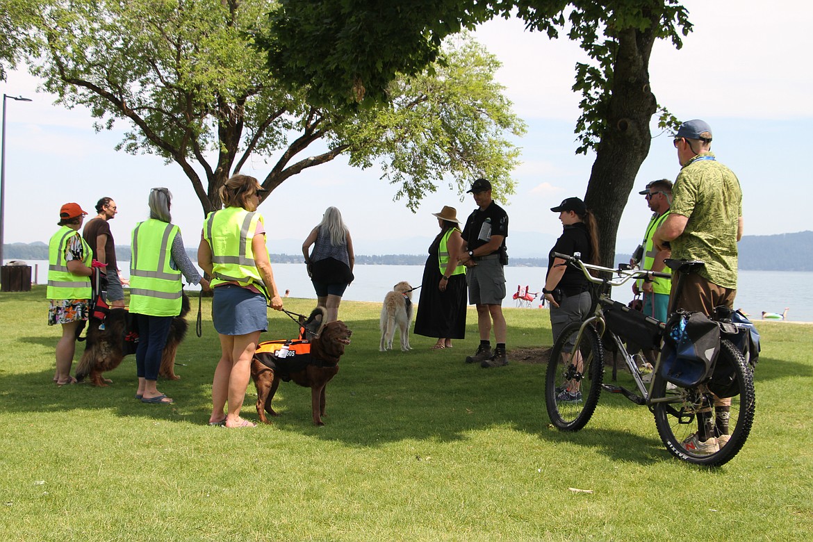 Organizers and volunteers of the Sandpoint off-leash dog program gather at City Beach.