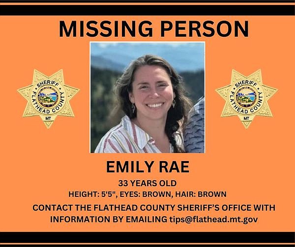 A missing persons flyer for Emily Rae. (Image courtesy the Flathead County Sheriff's Office)