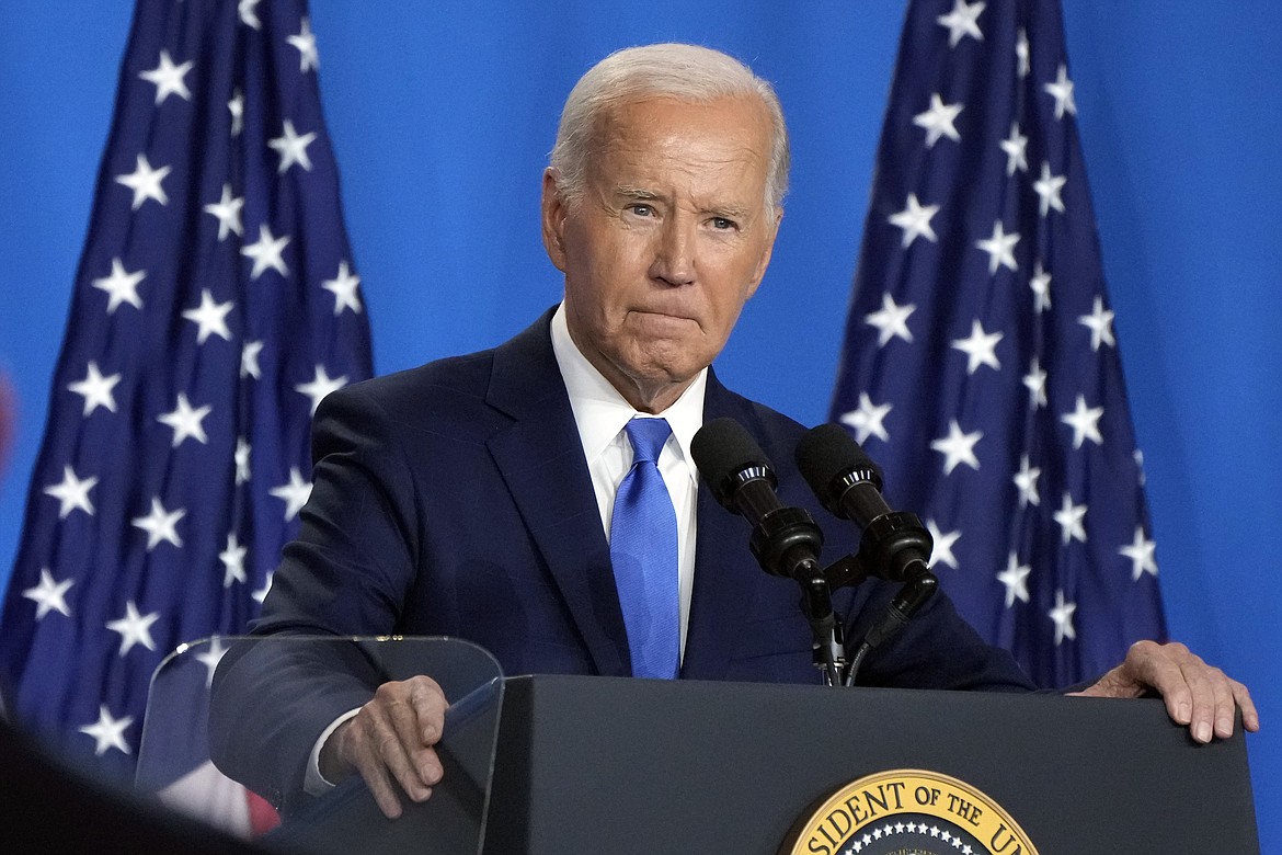 FILE - President Joe Biden speaks at a news conference July 11, 2024, in Washington. President Joe Biden dropped out of the 2024 race for the White House on Sunday, July 21, ending his bid for reelection following a disastrous debate with Donald Trump that raised doubts about his fitness for office just four months before the election. (AP Photo/Jacquelyn Martin, File)