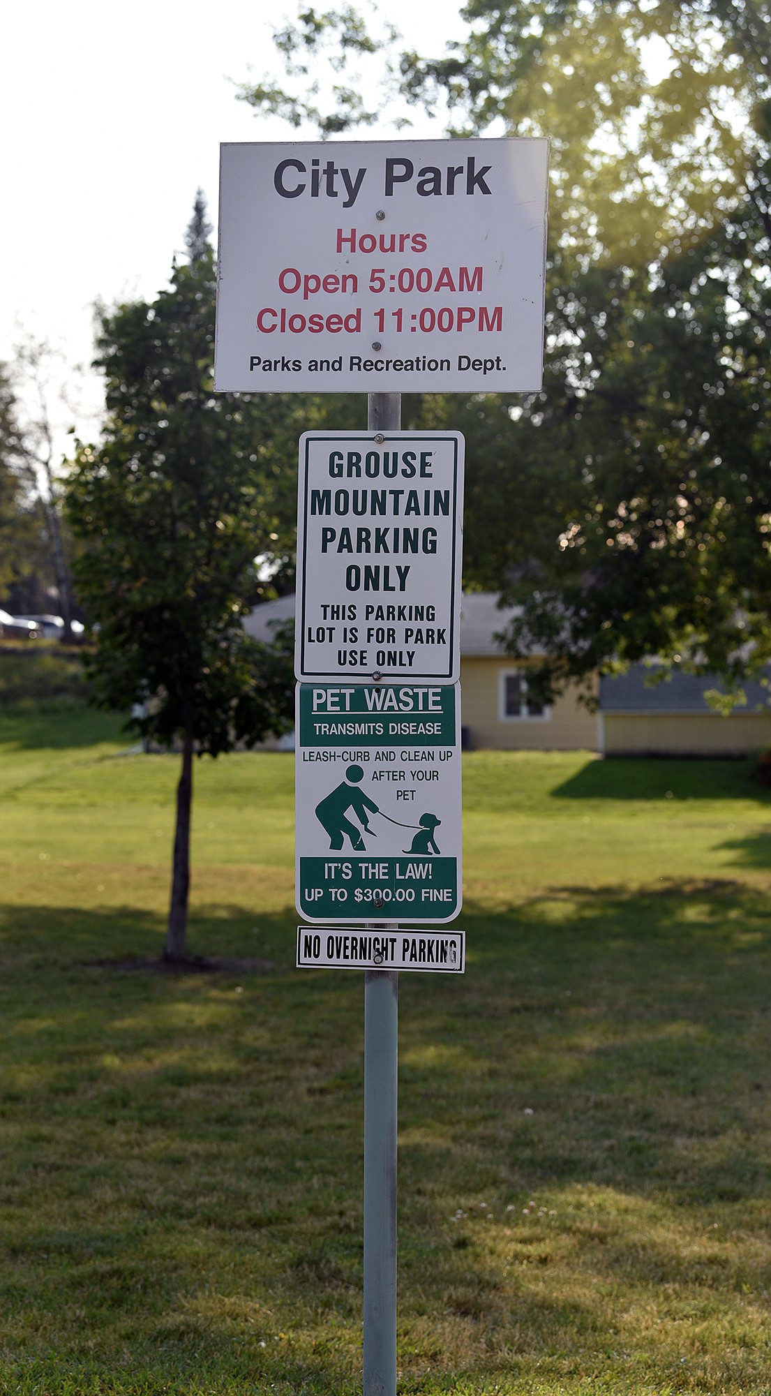 An example of the old, reactionary signs stands at Grouse Mountain. (Julie Engler/Whitefish Pilot)