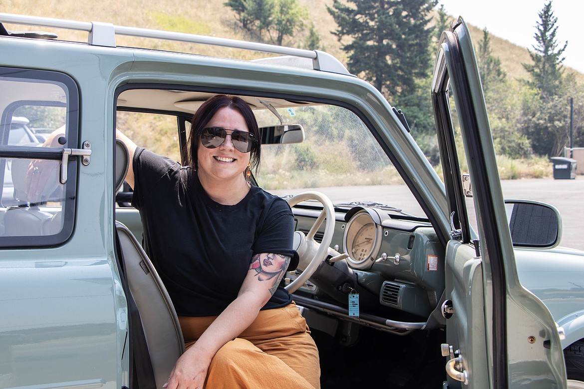 Heidi Fletcher won the People's Choice award for her 1990 Nissan Pao at the 2023 Show N Shine car show in Evergreen. (Kate Heston/Daily Inter Lake)