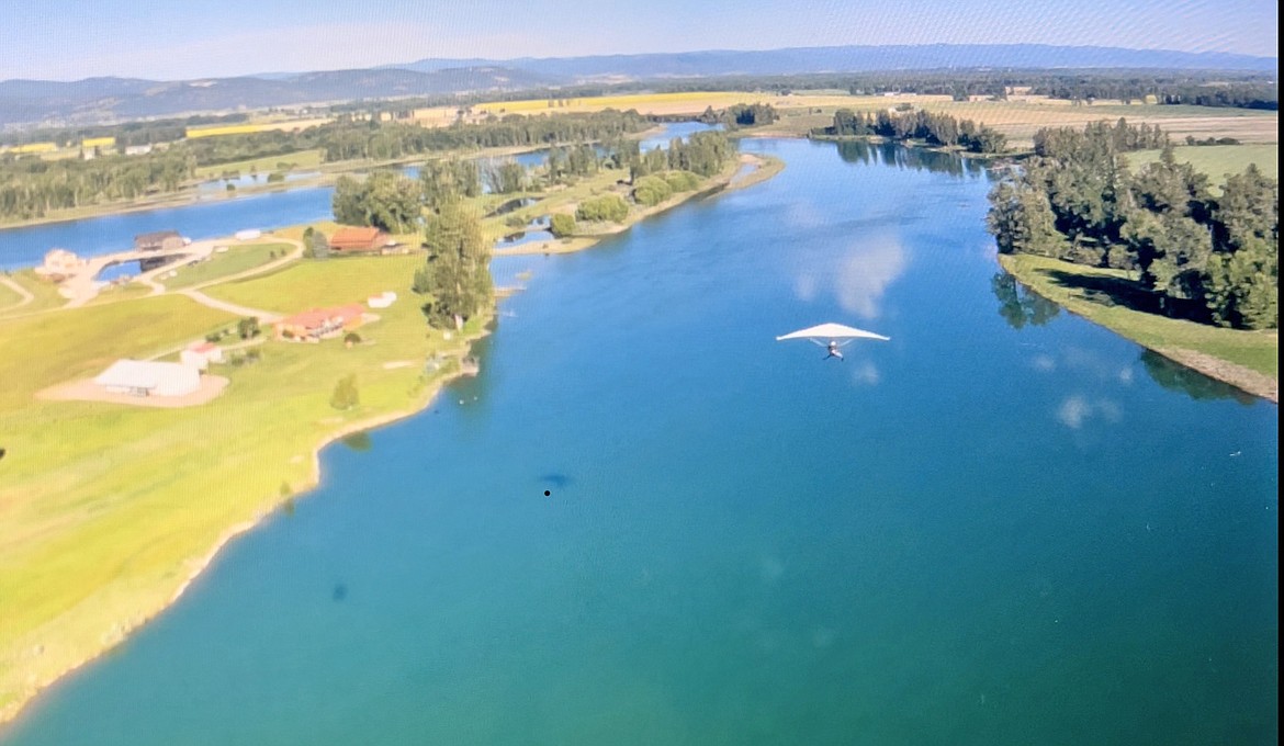 Combs flying his trike above the Flathead River. (Photo provided)