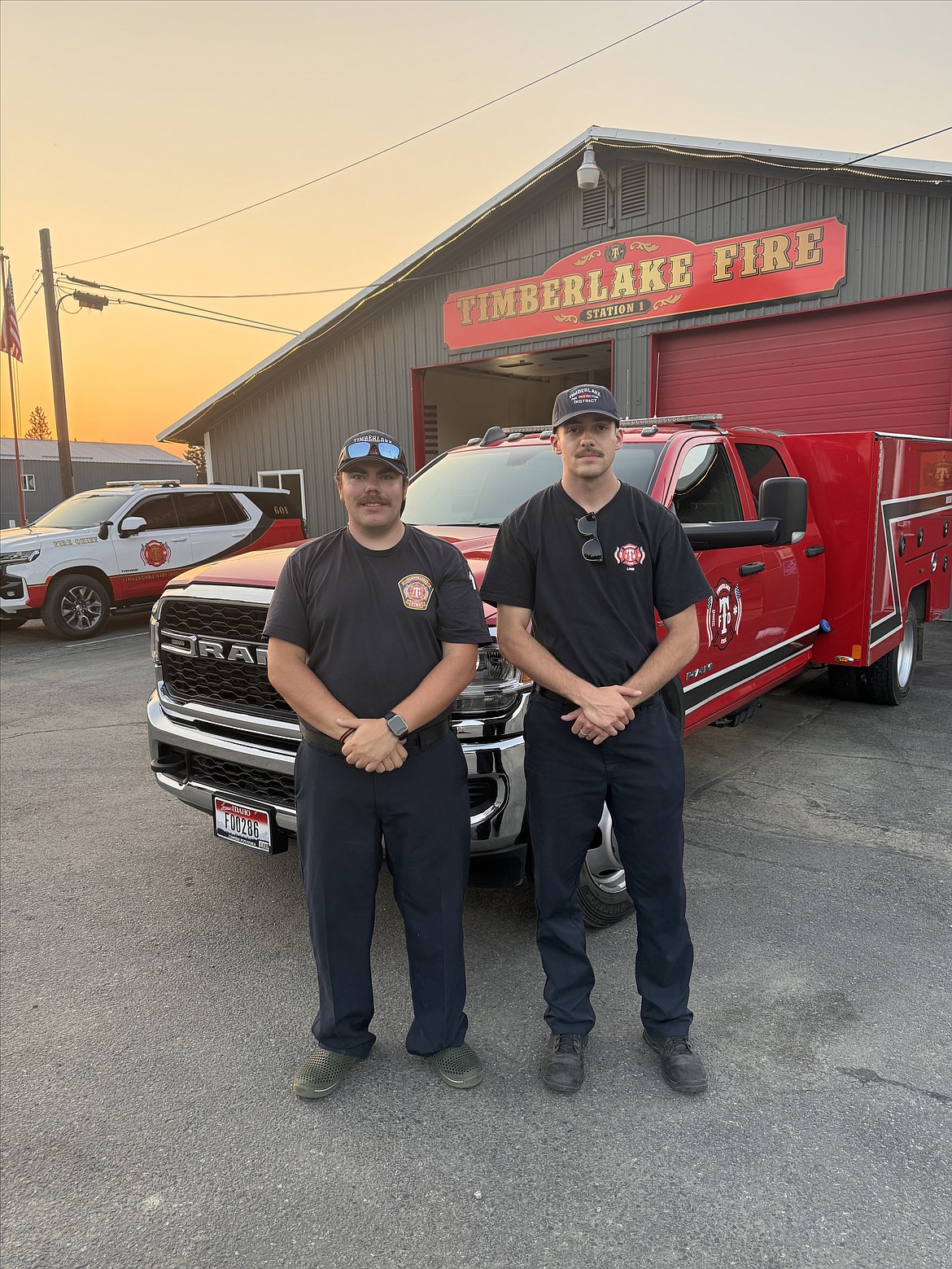 Timberlake firefighters Jack Duclos and Matthew McLeod deployed to the Durkee fire in Oregon Sunday morning along with firefighters from Kootenai County Fire and Rescue, Hauser Lake Protection District and Worley Fire Protection District.