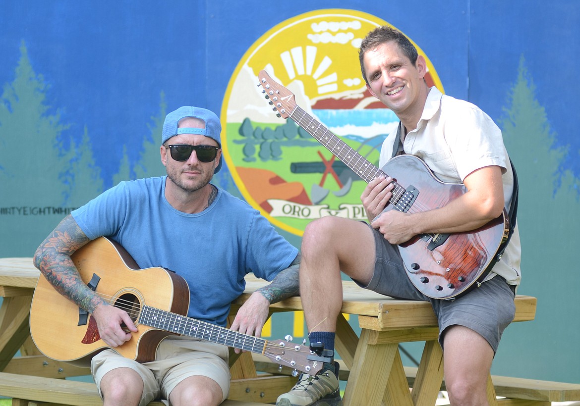 Musicians Brent Jameson and Ben Darce in Whitefish on July 24, 2024. (Matt Baldwin/Daily Inter Lake)