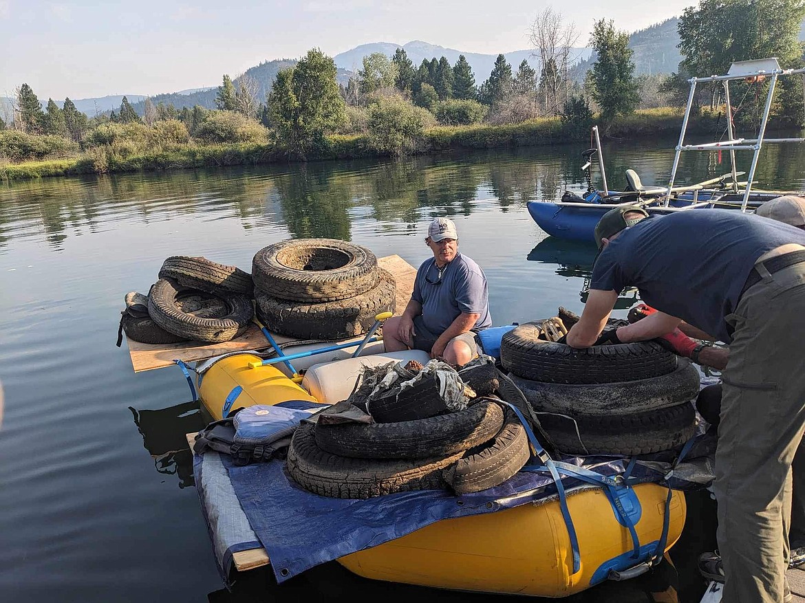 In the 2023 river cleanup, volunteers from F.O.R.C. pulled more than 1,500 pounds of tires, tarps and other car parts out of the waterways along the North fork of the Coeur d'Alene River.