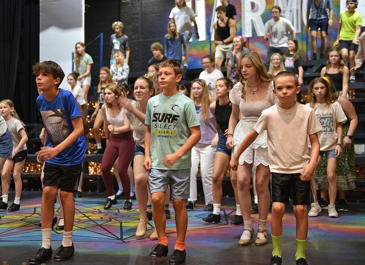 Alpine Theatre Project summer camp students rehearsing for "Harmony." (Kelsey Evans/Whitefish Pilot)