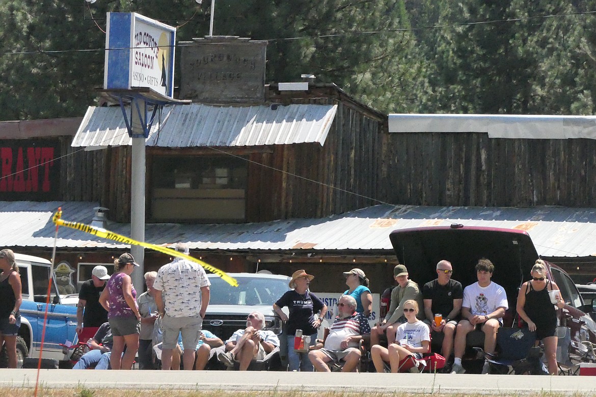 A section of the crowd of fans lining Highway 471 outside the Wild Coyote Saloon during the bar's annual Wild Coyote Days this past Saturday. (Chuck Bandel/VP-MI)