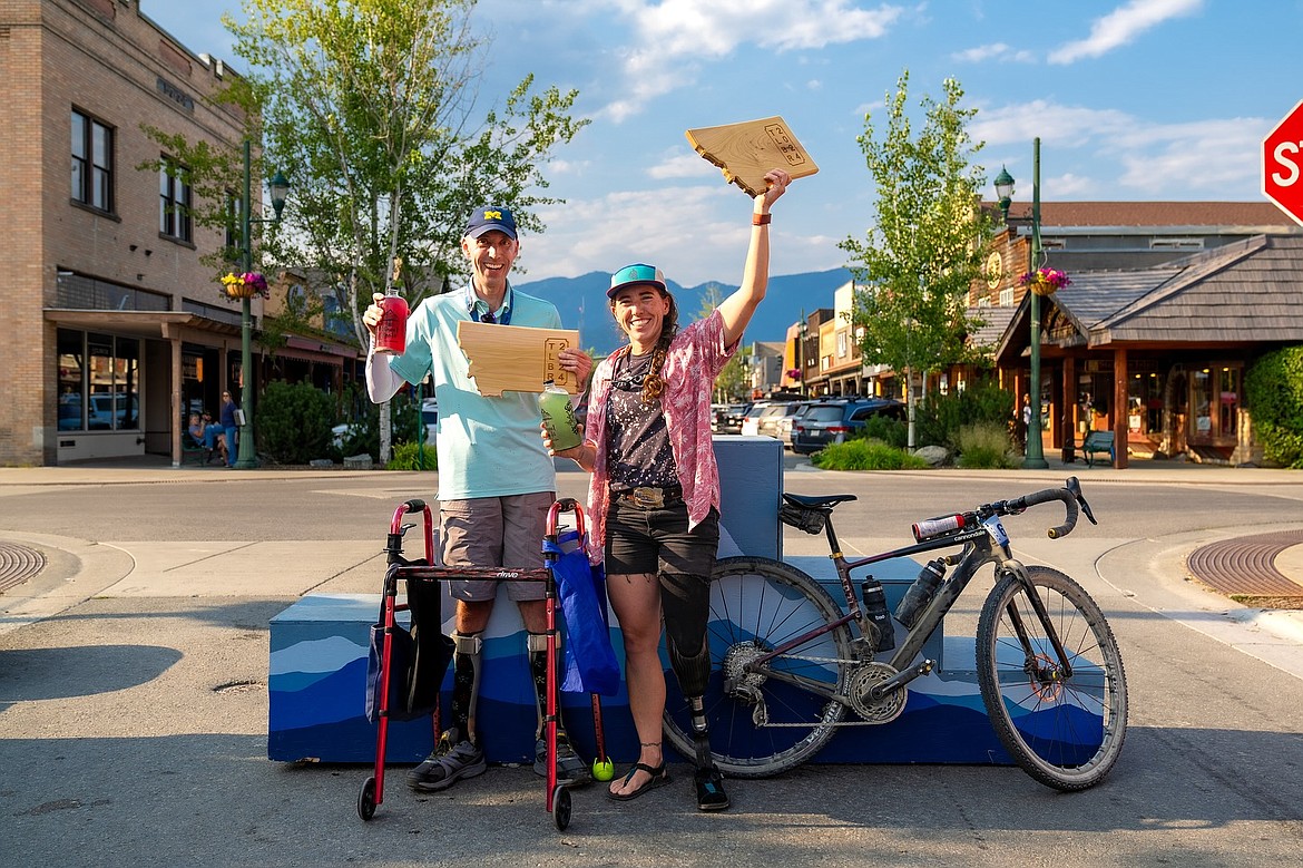 Podium winners for the short course paracyclist division, Meg Fisher and David Nickelson. (Drew Silvers Photography)