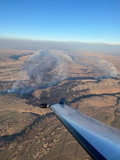 An aerial view of the Big Horn Fire on July 22. The fire, once the largest in Washington, was fully contained as of 6 p.m. on Tuesday.