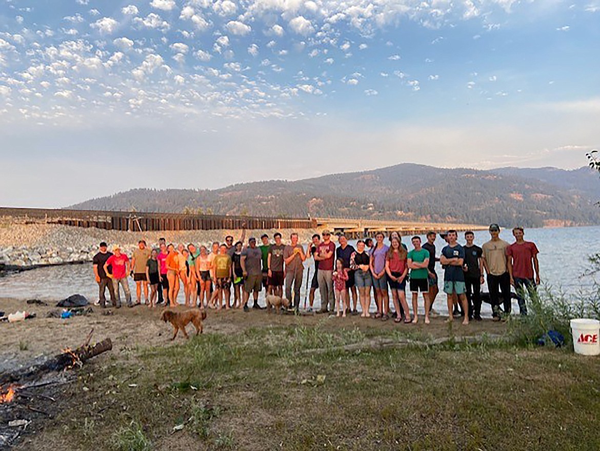 Sandpoint Ward youth group members pose for a photo after working to clean up Dog Beach. Among those pictured are McCoy Jensen, Zella Lopez, Luke Anderson, Nick Watson, Mason and Boston Blaser, Jeff Poulson, Kaitlyn Duke, Brittney Blomquist, India Miller, and Tanguy.