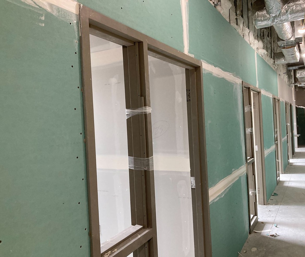 Construction of the new Quincy Valley Medical Center has progressed to the point of door frames and drywall in some interior spaces.