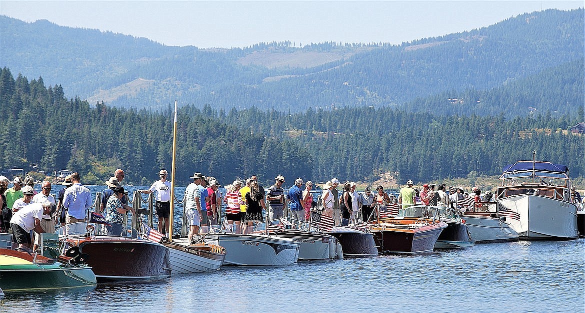 Crowds check out the boats at the Coeur d’Alene Antique & Classic Boat Festival in 2022.