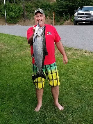 Carl Hojem's son, Bret Hojem, caught 2019's first-prize-winning salmon, weighing in at 13.54 pounds.