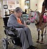Miniature therapy horse visits Brookdale Hearthstone