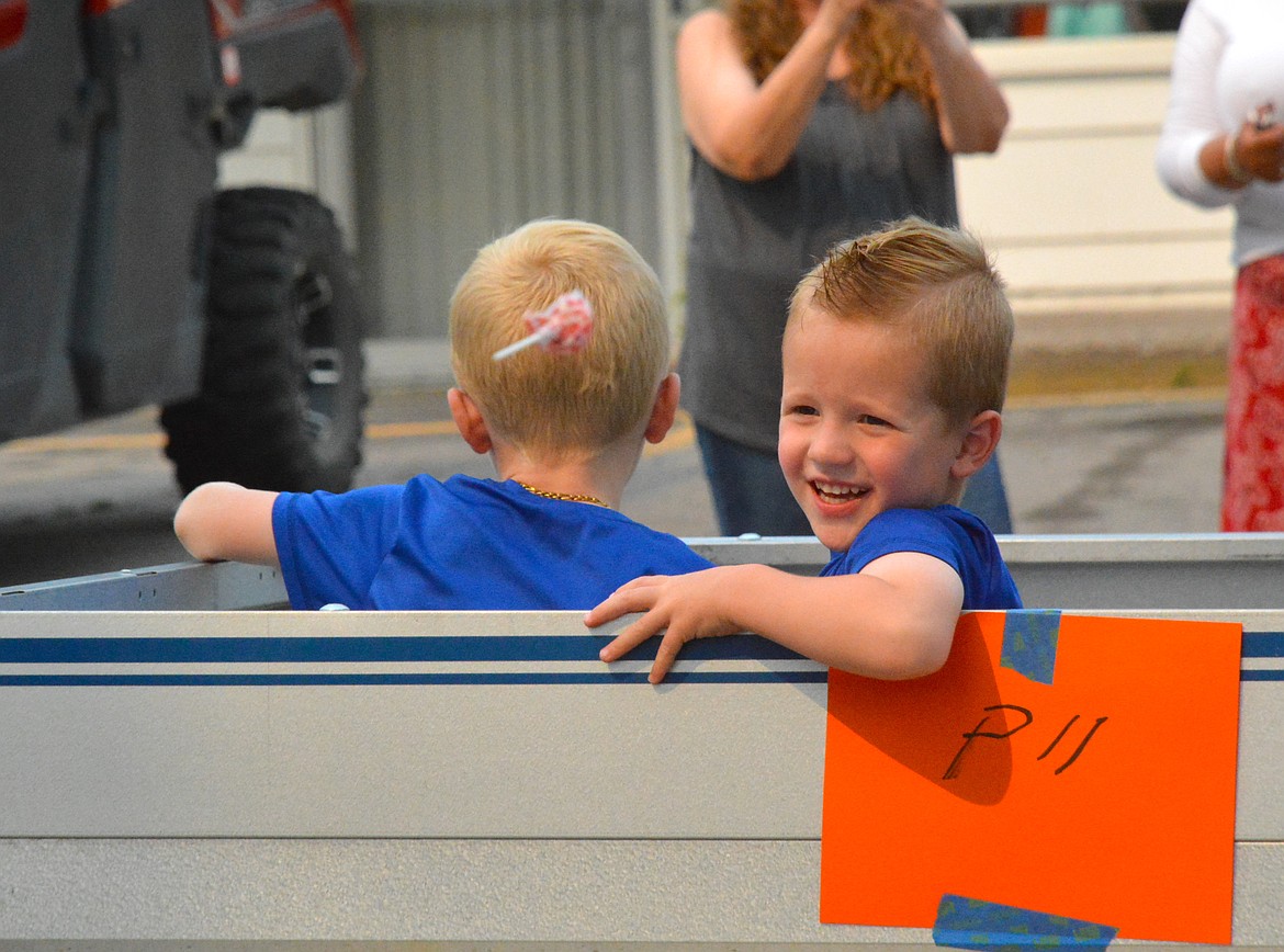 Tanner Stenberg launches a lollipop from a trailer. (Mineral Independent/Amy Quinlivan)