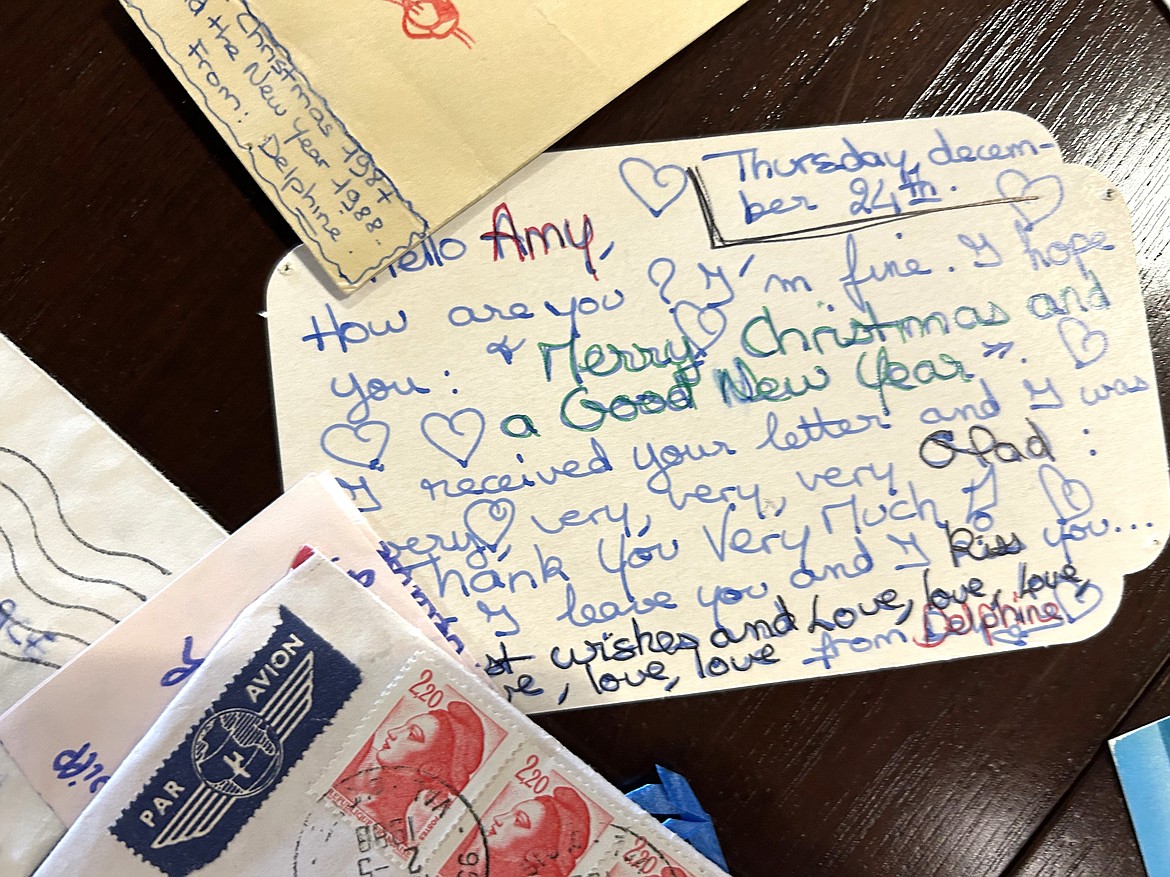 Some of the letters and cards shared between Amy Evans and Delphine Litt.