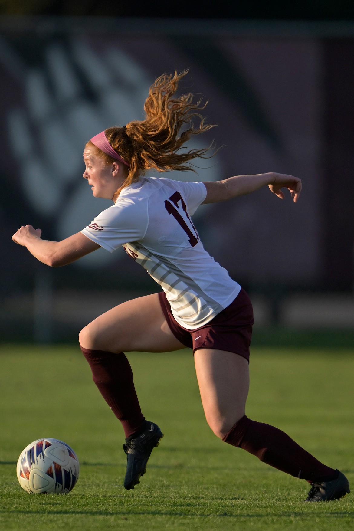 SKYLEIGH THOMPSON, a Flathead High graduate, has been a three-year starter for Griz soccer and was the 2023 Big Sky Conference Offensive MVP. (Tommy Martello/University of Montana)